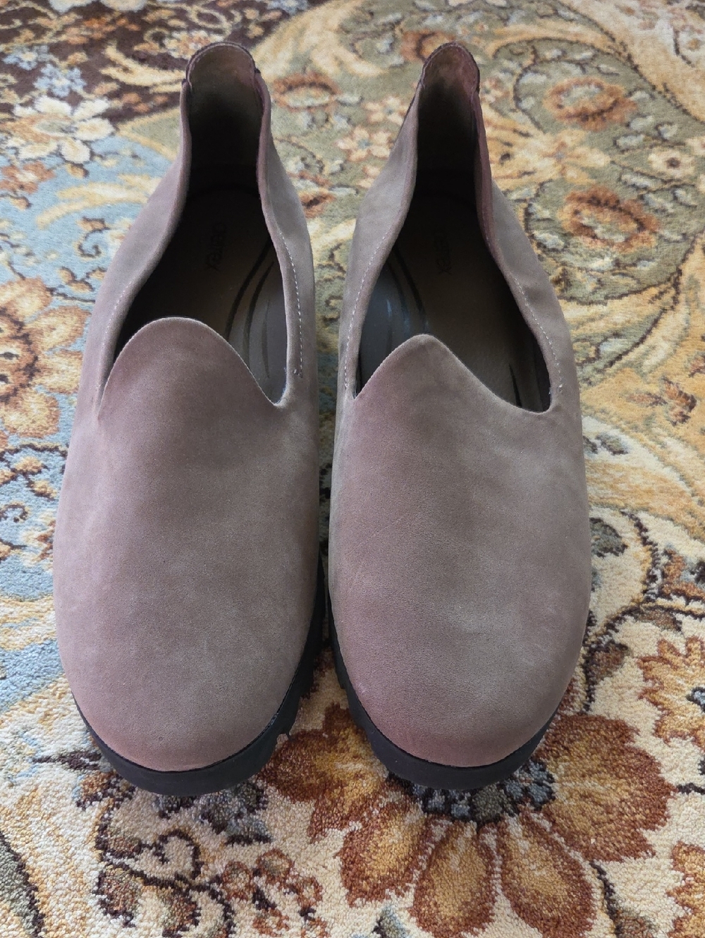 Aetrex Liz Arch Support Women's Taupe Suede Slip-On Loafers
